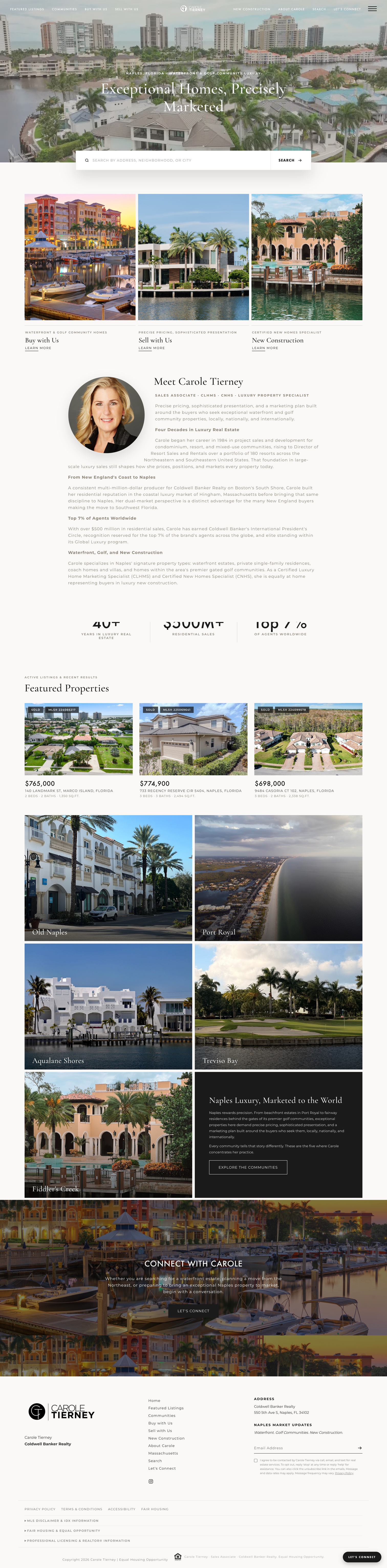 CaroleTierney.com — real estate website designed by DMR Media