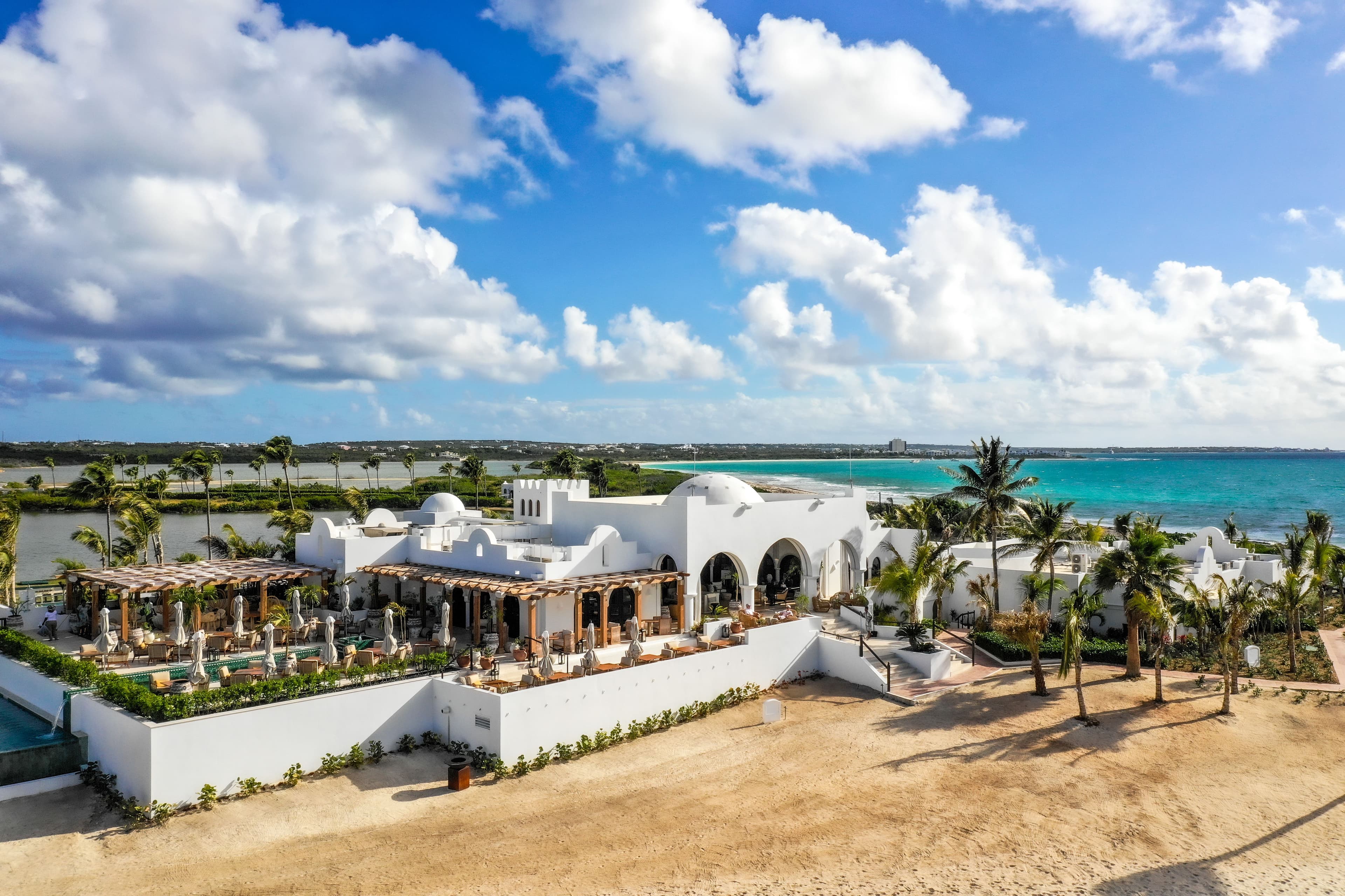 Anguilla island, Cap Juluca resort, turquoise waters and white sand beach. Paradise in the Caribbean